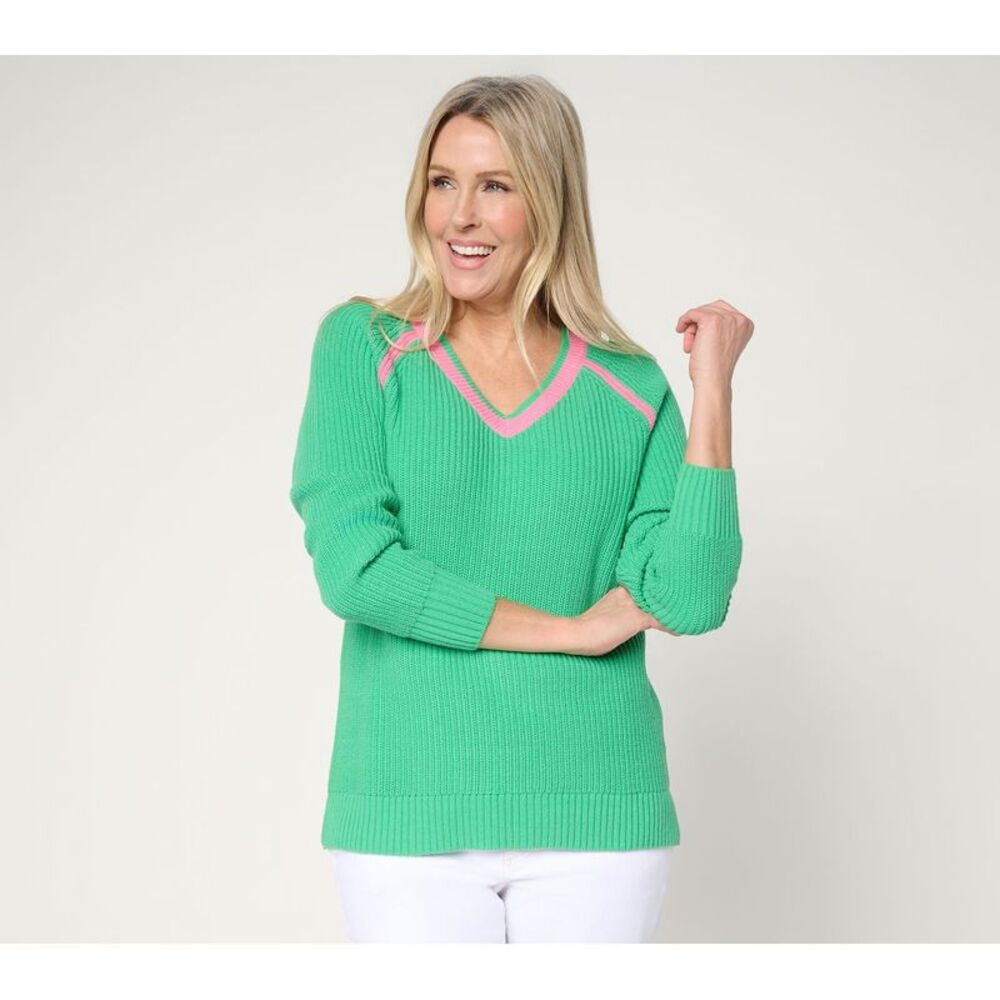Gloria Vanderbilt Women's Top Plus Sz Sweater 3X Make Your Green A721564